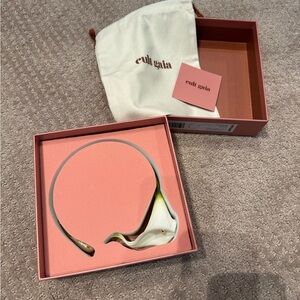 Cult Gaia CALLA VINE CHOKER Gold and Cream Necklace